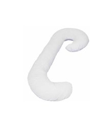 Pillowcase For J Shape Pregnancy Pillow - White