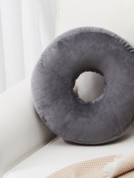 Round Donut Pillow - Grey