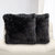 Set of 2 Shaggy Long Hair Throw Pillows - Black