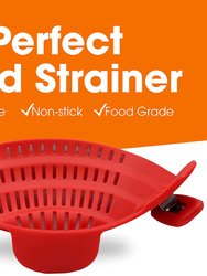 Silicone Clip On Pot Strainer, Heat-Resistant Snap-On Strainer