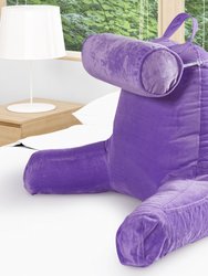 TV &  Reading Pillow with Detachable Cervical Bolster Backrest - Purple