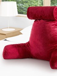 TV &  Reading Pillow with Detachable Cervical Bolster Backrest - Maroon