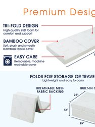 Ultra Soft Tri-Fold Folding Mattress & Camping Floor Mat - 75 Inch