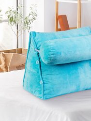 Wedge Pillow with Detachable Bolster & Backrest - Sky blue