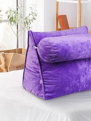 Wedge Pillow with Detachable Bolster & Backrest - Purple