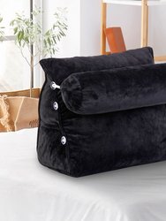 Wedge Pillow with Detachable Bolster & Backrest - Black