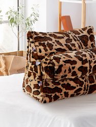 Wedge Pillow with Detachable Bolster & Backrest - Leopard