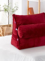 Wedge Pillow with Detachable Bolster & Backrest - Maroon