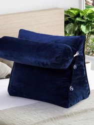 Wedge Shaped Back Support Pillow and Bed Rest Cushion - Navy
