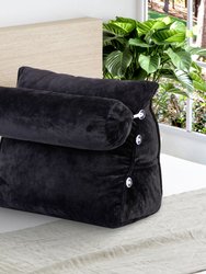 Wedge Shaped Back Support Pillow and Bed Rest Cushion - Black