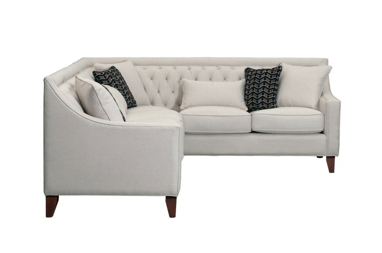 Aberdeen Linen Tufted Back Rest Modern Contemporary Right Facing Sectional Sofa