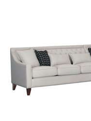 Aberdeen Linen Tufted Back Rest Modern Contemporary Right Facing Sectional Sofa - Cream
