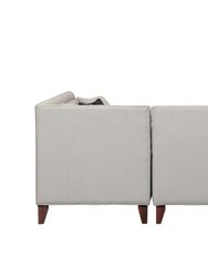Aberdeen Linen Tufted Back Rest Modern Contemporary Right Facing Sectional Sofa