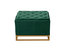 Adeline Storage Ottoman Velvet Upholstered Tufted Seat Gold Tone Metal Base With Discrete Interior Compartment, Modern Contemporary - Green