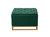 Adeline Storage Ottoman Velvet Upholstered Tufted Seat Gold Tone Metal Base With Discrete Interior Compartment, Modern Contemporary - Green