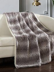 Airam Throw Blanket Cozy Super Soft Ultra Plush Decorative Shaggy Faux Fur With Sherpa Lined Backing - Taupe