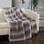 Airam Throw Blanket Cozy Super Soft Ultra Plush Decorative Shaggy Faux Fur With Sherpa Lined Backing - Taupe