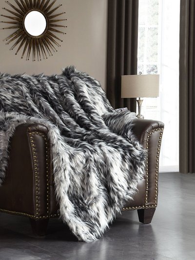 Chic Home Design Alden Throw Blanket New Faux Fur Collection Cozy Super Soft Ultra Plush Micromink Backing Decorative Two-Tone Design product