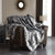 Alden Throw Blanket New Faux Fur Collection Cozy Super Soft Ultra Plush Micromink Backing Decorative Two-Tone Design - Silver