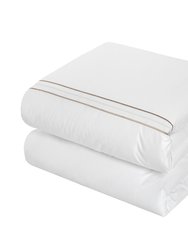 Alder 7 Piece Cotton Duvet Cover Set With Dual Stripe Embroidered Hotel Collection Bed In A Bag Bedding