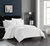 Alford 3 Piece Organic Cotton Duvet Cover Set Solid White With Dual Stripe Embroidered Border Hotel Collection Bedding