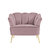 Alicia Club Chair Velvet Upholstered Vertical Channel Tufted Single Bench Cushion Design Gold Tone Metal Legs, Modern Contemporary - Blush