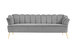Alicia Sofa Velvet Upholstered Vertical Channel Tufted Single Bench Cushion Design Gold Tone Metal Legs, Modern Contemporary - Grey