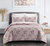 Aprille 6 Piece Quilt Set Floral Pattern Print Bed In A Bag - Blush Pink