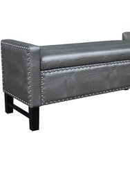 Archer PU Leather Black Storage Bench