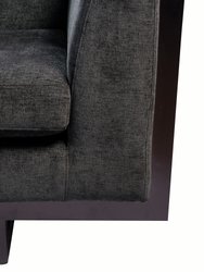 Arianna Sofa Linen-Textured Upholstery Espresso Finished Lattice Wood Frame
