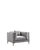 Arie Club Chair Velvet Upholstered Loose Seat And Back Shelter Arm Design Silver Tone Metal Y-Legs, Modern Contemporary