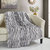 Ariella Throw Blanket New Faux Fur Collection Cozy Super Soft Ultra Plush Micromink Backing Decorative Two-Tone Design - Grey