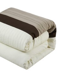 Arisa 24 Piece Comforter Set Color Block Quilted Embroidered Complete Bed In A Bag Bedding