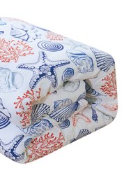 Armil 8 Piece Reversible Comforter Set "Sea, Sand, Surf" Theme Print Design Bed In A Bag