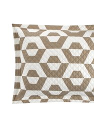 Arthur 3 Piece Quilt Set Contemporary Geometric Hexagon Pattern Print Design Bedding