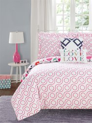 Audley Garden 9 Piece Reversible Comforter Set Colorful Floral Print Design Bed In A Bag