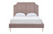 Avril Platform Bed Frame With Headboard Velvet Upholstered Vertical Channel Quilted, Modern Contemporary