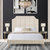Avril Platform Bed Frame With Headboard Velvet Upholstered Vertical Channel Quilted, Modern Contemporary - Beige