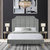 Avril Platform Bed Frame With Headboard Velvet Upholstered Vertical Channel Quilted, Modern Contemporary - Grey