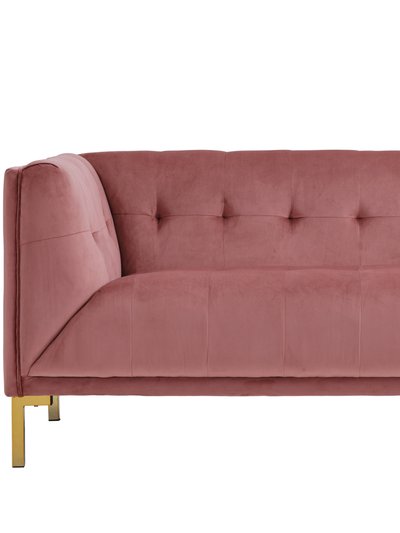 Chic Home Design Azalea Love Seat Sofa Velvet Upholstered Tufted Single Bench Cushion Shelter Arm Design Gold Tone Metal Y-Legs, Modern Contemporary product