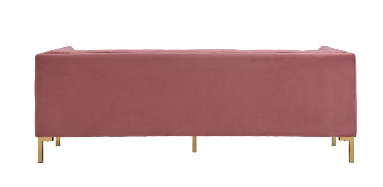 Azalea Sofa Velvet Upholstered Tufted Single Bench Cushion Shelter Arm Design Gold Tone Metal Y-Legs, Modern Contemporary