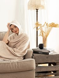 Azrael Snuggle Hoodie Robe Cozy Super Soft Ultra Plush Flannel Wearable Blanket Sherpa Trim