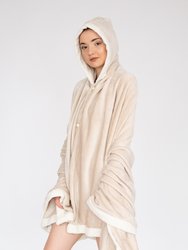 Azrael Snuggle Hoodie Robe Cozy Super Soft Ultra Plush Flannel Wearable Blanket Sherpa Trim
