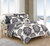 Barcelona 8 Piece Reversible Comforter Set Super Soft Microfiber Large Printed Medallion Design With Geometric Patterned Backing Bed - Black