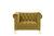 Bea Velvet Modern Contemporary Button Tufted with Gold Nailhead Trim Goldtone Metal Y-leg Club Chair - Cognac