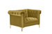 Bea Velvet Modern Contemporary Button Tufted with Gold Nailhead Trim Goldtone Metal Y-leg Club Chair