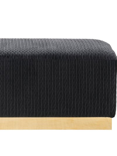 Chic Home Design Beatrix Bench Textured Velvet Upholstery Smooth Gold Tone Metal Base, Modern Contemporary product