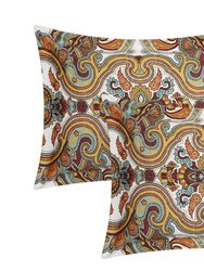 Belmont 4 Piece Reversible Quilt Cover Set 100% Cotton Bohemian Inspired Vintage Panel Frame Geometric Pattern Print Bedding