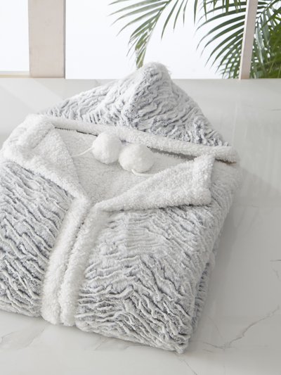 Chic Home Design Brea Snuggle Hoodie Animal Pattern Robe Cozy Super Soft Ultra Plush Micromink Coral Fleece Sherpa Lined Wearable Blanket product
