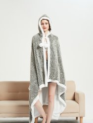 Britt Snuggle Hoodie Animal Pattern Robe Cozy Super Soft Ultra Plush Micromink Coral Fleece Sherpa Lined Wearable Blanket